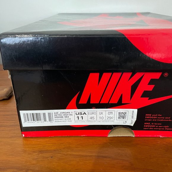 Nike Air Jordan Sneakers 1 Retro High OG Patent Bred 555088-063 Mens Size 11 main image 6